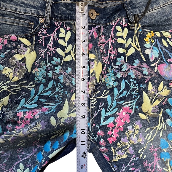 Rutherford Shorts Unisex Mens Size 34 Blue Denim Floral Streetware NWT - Picture 14 of 16